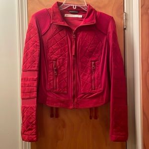 Blanc Noir red suede and mesh jacket. Size S.